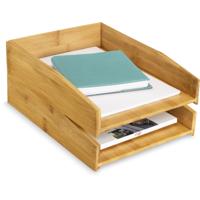 CEP brievenbakje uit bamboe ft A4, set van 2 stuks