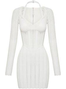 Dion Lee robe en maille ajourée à coupe courte - Blanc