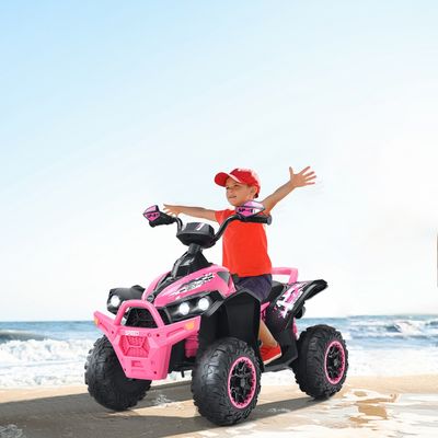 Elektrische Quad voor Kinderen 12 V met Muziek Claxon en LED-Koplamp Kinderquad 2,2-4,3 km/u voor Peuters Vanaf 3 Jaar (Roze)