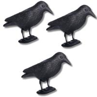 Set van 3x stuks zwarte horror decoratie raven/kraaien 38 cm