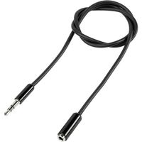 SpeaKa Professional SP-7870688 Jackplug Audio Verlengkabel [1x Jackplug male 3,5 mm - 1x Jackplug female 3,5 mm] 1.00 m Zwart SuperSoft-mantel - thumbnail