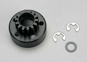 Clutch bell (14-tooth)/5x8x0.5mm fiber washer (2)/ 5mm e-clip (requires 5x10x4mm ball bearings part #4609) (1.0 metric pitch)
