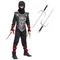 Verkleedkleding Ninja pak maat M met dolken voor kinderen M  -