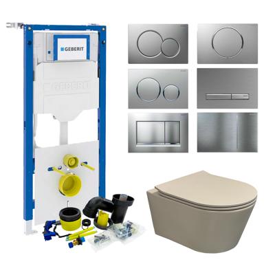 Geberit up320 Toiletset BWS Calitri Urb.y | Rimfree Compact | Mat Beige | Sigma Drukplaat