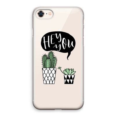 Hey you cactus: iPhone 8 Transparant Hoesje
