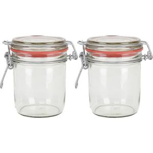 2x Weckpotten/inmaakpotten 300 ml met beugelsluiting