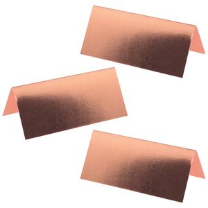 Naamkaartjes/plaatskaartjes metallic - Bruiloft - rose goud - 50x stuks - 7 x 3 cm