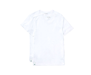Lacoste Label Logo T-Shirt Heren 2-Pack Wit - Maat S - Kleur: Wit | Soccerfanshop