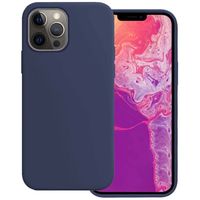 Basey iPhone 14 Pro Hoesje Siliconen Hoes Case Cover -Donkerblauw