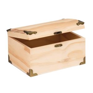 Houten schatkistje met sluiting en deksel - 18 x 12 x 10 cm - Sieraden/spulletjes/sleutels