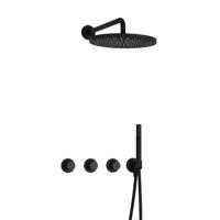 Hotbath Cobber X IBSX70 Regendoucheset inbouw - hoofddouche 30cm - Wandarm 38.5cm - handdouche staaf 1 stand - mat zwart IBSX70BL5