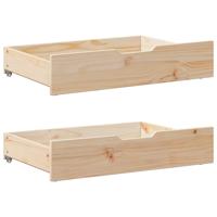 VidaXL Bedlades 2 st met wieltjes 85x55x17 cm massief grenenhout VidaXL Bedlades 2 st met wieltjes 85x55x17 cm massief grenenhout
