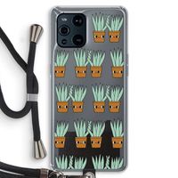 Sansevieria: Oppo Find X3 Transparant Hoesje met koord