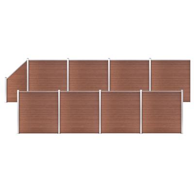 Schuttingset 8 vierkant en 1 schuin 1484x186 cm HKC bruin