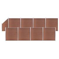 Schuttingset 8 vierkant en 1 schuin 1484x186 cm HKC bruin