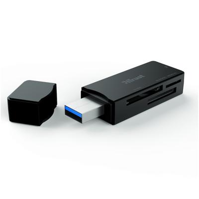 Trust Nanga Compacte USB-kaartlezer (USB 3.2) Desktop accessoire Zwart