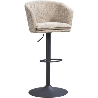 Leen Bakker - Barkruk Willow - Stof/Staal - Beige - 56.5x56x93 Cm
