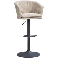 Leen Bakker - Barkruk Willow - Stof/Staal - Beige - 56.5x56x93 Cm