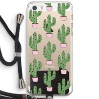 Cactus Lover: iPhone 5 / 5S / SE Transparant Hoesje met koord