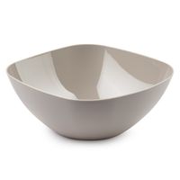 Serveerschaal/saladeschaal - D28 x H11 cm - kunststof - beige - vierkant