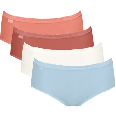 4-pack dames Basic Midi slips - Multicolor - Katoenen heup slip - onderbroeken
