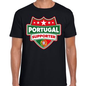 Portugal schild supporter t-shirt zwart voor heren