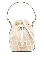 Valentino Garavani mini sac seau en raphia - Tons neutres