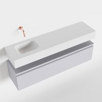 Toiletmeubel Mondiaz Andor | 120 cm | Meubelkleur Cale | Lex vrijhangend wastafel Talc Links | Zonder kraangat