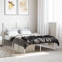 Bedframe met hoofdbord metaal wit 120x200 cm - thumbnail