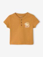 T-shirt voor babyjongens met print okergeel T-shirt voor babyjongens met print okergeel