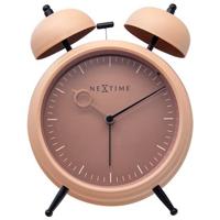 NeXtime - Tafel Wekker 15x18x7cm - Stil - licht functie - Perzik -