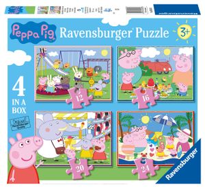 Ravensburger puzzel12-16-20-24 stukjes 4 in 1 Vrolijke uitstapjes Peppa big .