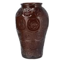 Bloemenvaas Circle - boeket vaas - glas - donkerbruin - 15 x 25 cm