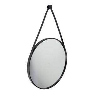 Fragix Triangle wandspiegel rond - Zwart - Metaal - Ø60cm