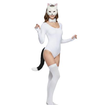 Verkleed dieren set - kat - zwart-wit - verkleedaccessoires - carnaval