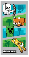 Minecraft strandlaken meerkleurig 70x 140cm
