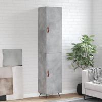 Hoge kast 34,5x34x180 cm bewerkt hout betongrijs