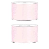 Hobby Sierlint satijn - 2x - oud roze - 25 meter - cadeaulint - satijnlint/sierlinten