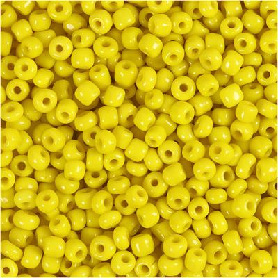 Creativ Company Rocailles, d 3 mm, afm 8/0, gatgrootte 0,6-1,0 mm, geel, 25 gr/ 1 doos