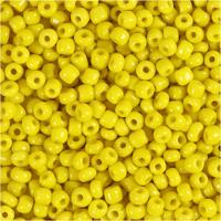 Creativ Company Rocailles, d 3 mm, afm 8/0, gatgrootte 0,6-1,0 mm, geel, 25 gr/ 1 doos