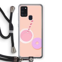 Donut: Samsung Galaxy A21s Transparant Hoesje met koord Donut: Samsung Galaxy A21s Transparant Hoesje met koord