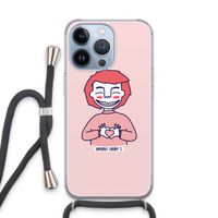 Hartje: iPhone 13 Pro Transparant Hoesje met koord