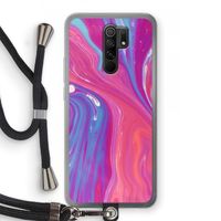 Paarse stroom: Xiaomi Redmi 9 Transparant Hoesje met koord
