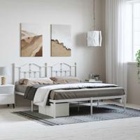 Bedframe met hoofdbord metaal wit 183x213 cm