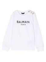 Balmain Kids sweat à logo imprimé - Blanc