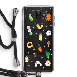 Happy bento friends: Samsung Galaxy J8 (2018) Transparant Hoesje met koord