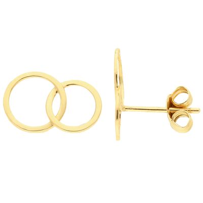 Glow 206.0528.00 Oorknoppen Cirkels geelgoud 12 x 8 mm