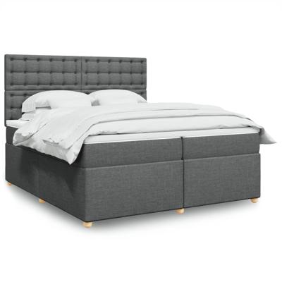 Boxspring met matras stof donkergrijs 200x200 cm