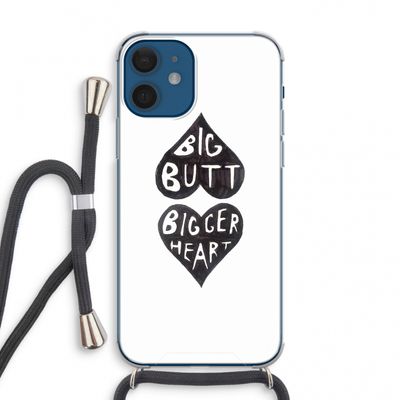 Big butt bigger heart: iPhone 12 mini Transparant Hoesje met koord