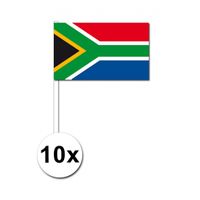 10 zwaaivlaggetjes Zuid Afrika 12 x 24 cm   -